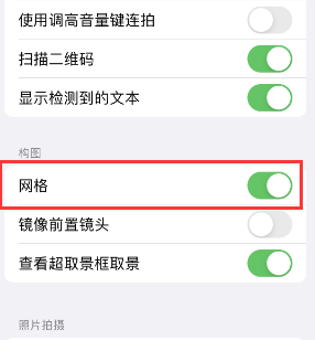 开鲁苹果手机维修网点分享iPhone如何开启九宫格构图功能 